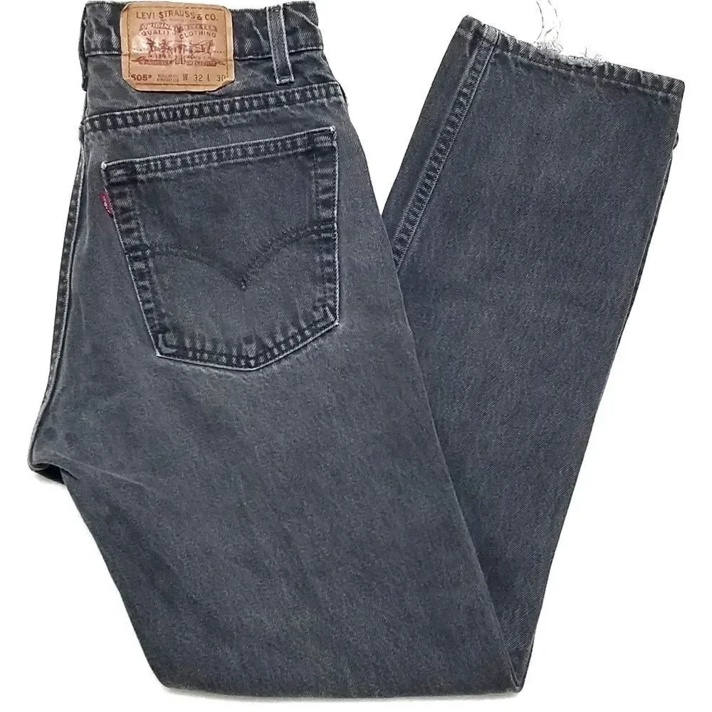 VINTAGE Levi's 505 Relaxed Fit Straight Leg Stone Wash Denim Jeans